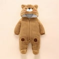 thumbnail image 2 of Up to 30% off Girls Fashion Solid Color Cute Plush Thickening Keep Warm Bear Ear Jumpsuit 6 Months, 2 of 9