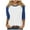 Blue, variant on Trendfront Womens Summer Crew Neck 3/4 Sleeve T-Shirts Color Block Raglan Sleeve Tees Baseball Style Sporty Apparel Wear Tops
