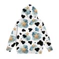 thumbnail image 4 of CINVREST Girls Cow Print Sweatshirts Casual Fashion Oversized Hoodies Long Sleeve Hooded Pullover Tops With Pocket (9 Years, Blue), 4 of 7