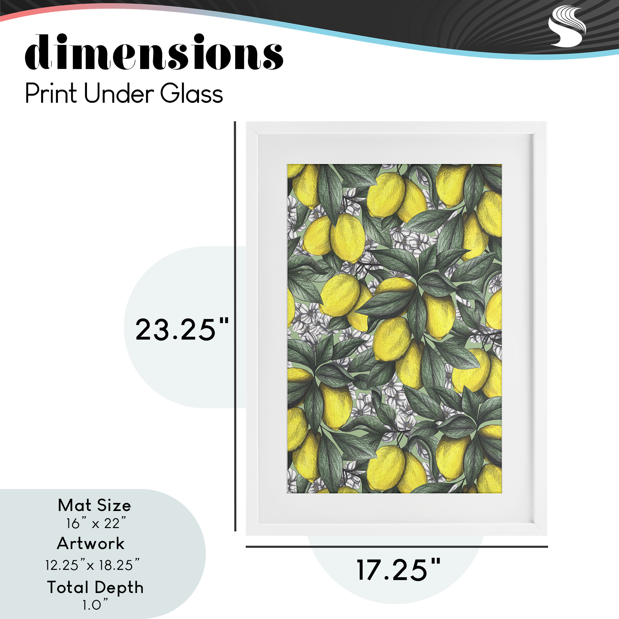 Under The Lemon Tree White Framed Print Under Glass, design by Cecilia Battaini