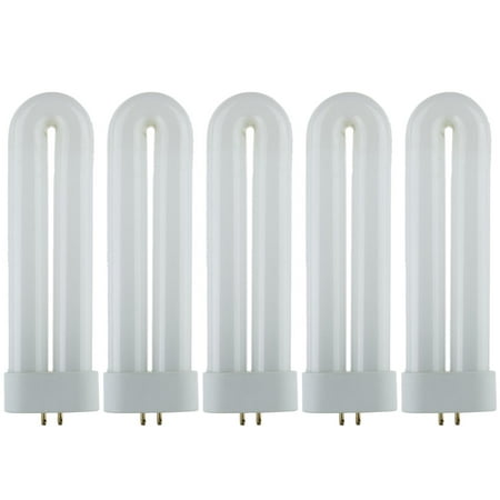 

Pack of 5 Sunlite 12 W FUL 4Pin Single UShaped Twin Tube 4Pin Plugin Black Light Bulb