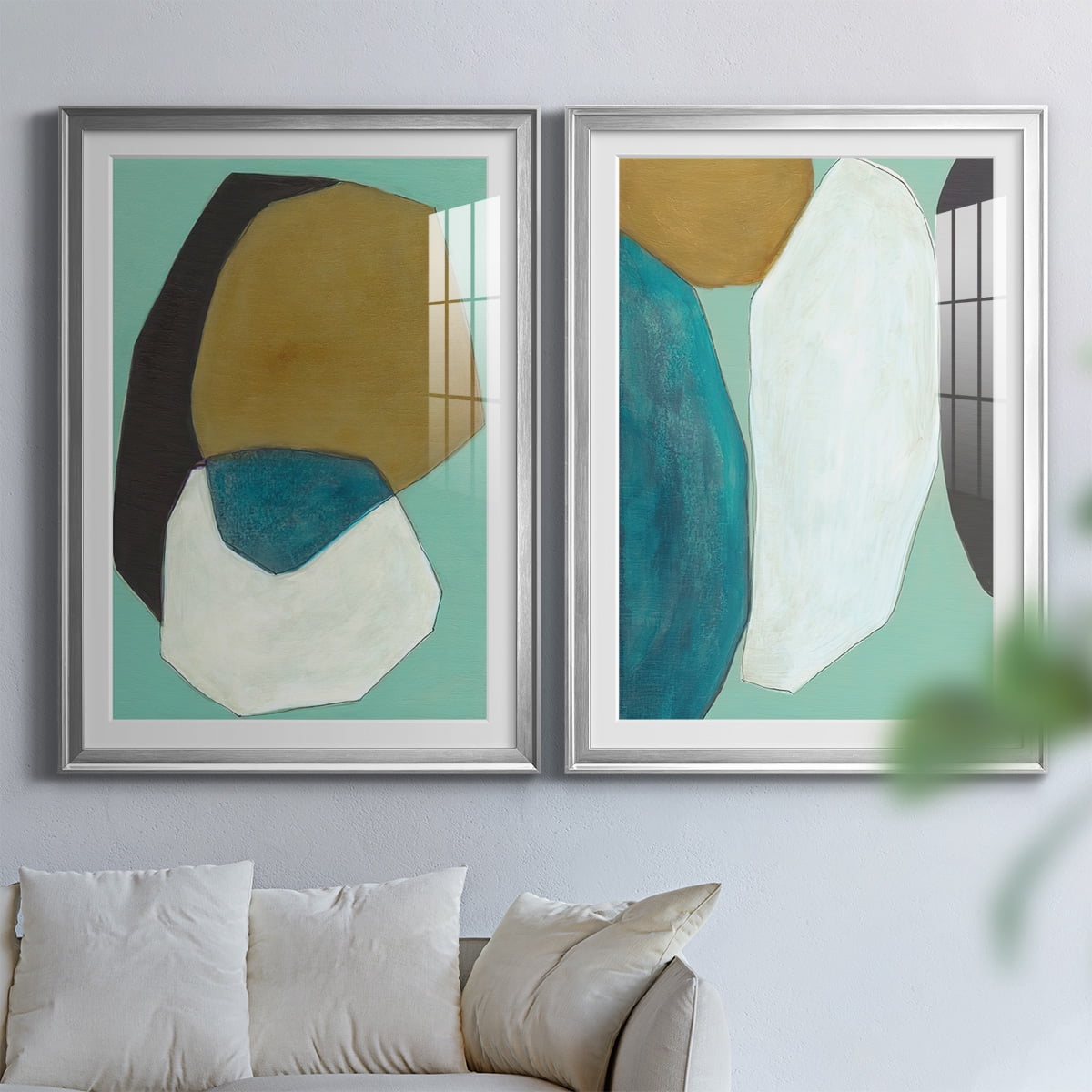 Wexford Home Boulder I Premium Framed Print, 30.5" x 42.5" - Ready to Hang, Silver (Set of 2)