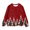 thumbnail image 4 of Kids Christmas Cartoon Fun Gift Casual Sweatshirt Xmas Novelty Christmas Light Casual Pullover Fall Sweatshirt Winter Fashion (Color:Red,Size:10-11 Years), 4 of 4
