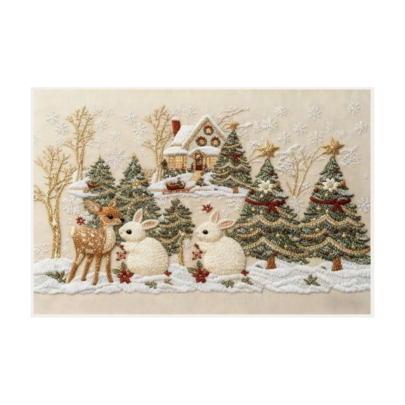 Virelaxpo 3D Embroidery Christmas Doormat 40x60cm with Non-Slip Backing - Absorbent and Dirt-Proof Floor Mat for Entrance,Kitchen,and Holiday Decor