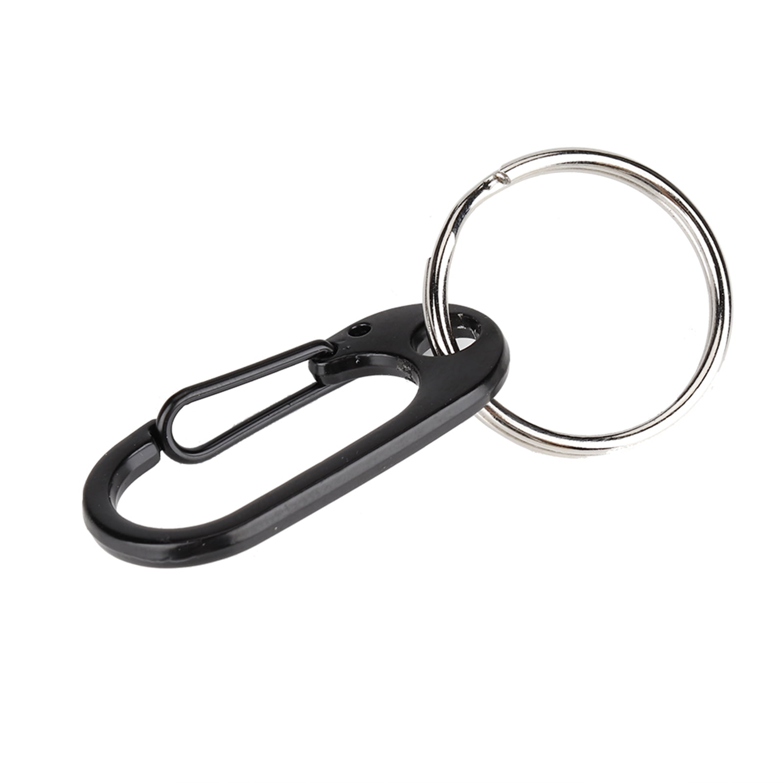12-Pack Round Keychain Carabiner Clips - 1.37" Spring Snap Rings With Key Rings (Zinc Alloy)