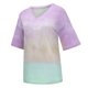 thumbnail image 3 of Blusas de Manga Corta Casuales para las Mujeres con Cuello en V, Top de Poliéster de Moda de Verano para el Uso Diario, 3 of 6