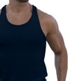 thumbnail image 7 of Inadays Men's Workout Tank Top Gym Fitness Athletic Shirts Quick Dry Bodybuilding Sleeveless Plain Muscle T Shirts, Dark Blue, L, 7 of 7