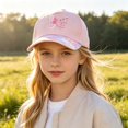 thumbnail image 2 of RTKFRFLM Girls Butterfly Embroidered Sequin Baseball Cap Outdoor Adjustable Sun Protection Hat 3-6 Years, 2 of 5