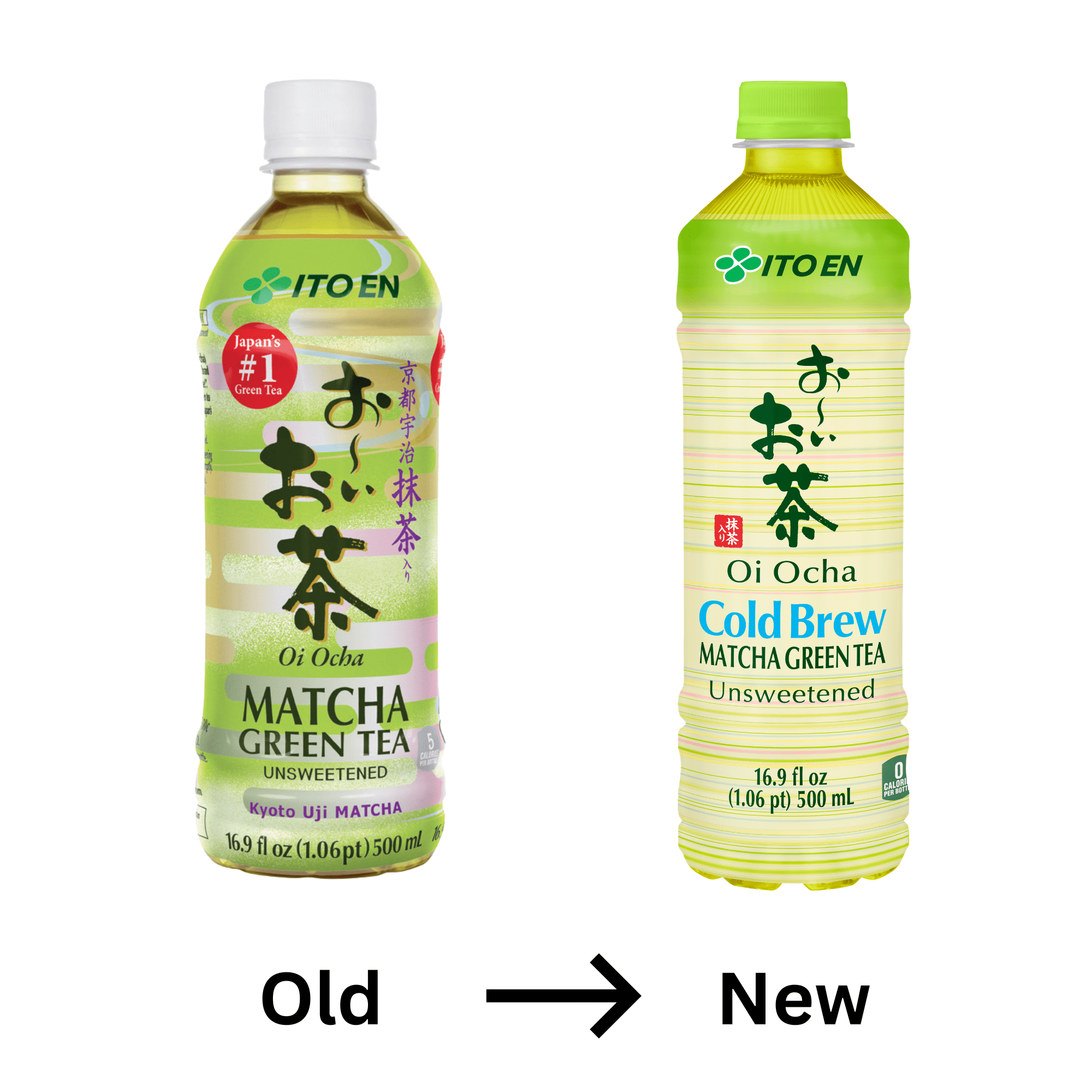 Ito En Oi Ocha Cold Brew Matcha Green Tea, Unsweetened Bottled Tea, 16.9 fl oz, 12 pack