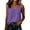 Dark Purple, variant on Women V Neck Horizontal Stripe Linen Tank Tops, Loose Breathable Multi Color Casual Summer Blouse White L