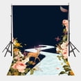 thumbnail image 1 of Telón de fondo 150x220cm ABPHQTO Elk Deer Crossing the River Flores florecientes, 1 of 1