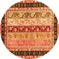 thumbnail image 1 of Ahgly Company Indoor Round Abstract Orange Contemporary Area Rugs, 8' Round, 1 of 1