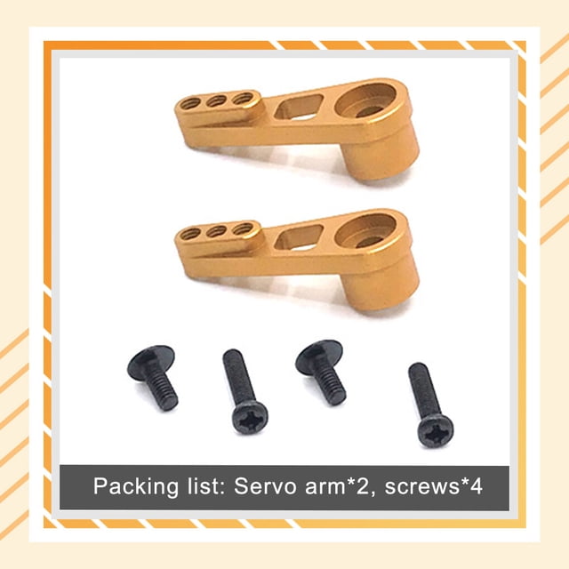 serony 2 Pièces RC Voiture Servo Bras Modèle Véhicule Métal Direction Bras Réparation Pièces de Rechange pour WL Jouet A949 Or