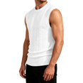 thumbnail image 4 of Sewkxo Men's Knitted Tank Tops Casual Sleeveless Shirt Summer Lightweight Trendy Light Tank Tops,White S, 4 of 8