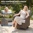 thumbnail image 6 of POCASSY Outdoor Swivel Rocking Chairs Set of 2, All Weather Brown Wicker Rattan Patio Furniture Set Patio Chairs with 360° Swivel Glider Chairs for Balcony, Garden, Porch, Pool and Backyard, Beige, 6 of 12
