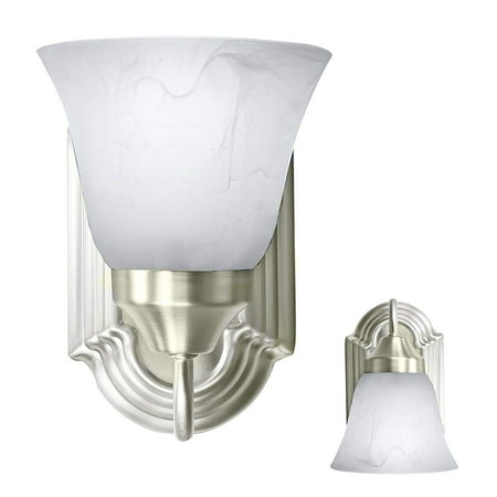 Lighting Luna Bath - Bennington Luna Wall Sconce Light Fixture Single Light Vanity, Brushed Nickel