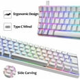 thumbnail image 6 of Lexontech UK Layout 60% Mechanical Keyboard 62 Keys Wired Type C 14 RGB Backlit Gaming Keyboard 6400DPI Ultra-Light Honeycomb Mouse Large Mouse Pad, Compatible With PS4,Xbox,PC - White/Red Switch, 6 of 7