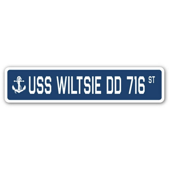 SignMission SSN-624-Wiltsie Dd 716 USS Wiltsie DD 716 Street Sign - US Navy Ship Veteran Sailor Gift