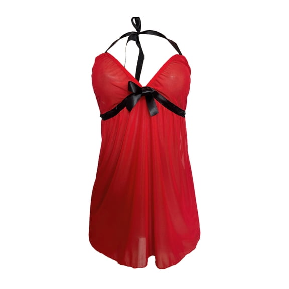 Womens Underwear Lace Chemise Negligees Exotic Nightgowns Halter Nighties Sheer Mesh Nightwear (1PC Nightdress 1PC Underpants) Breathable Panties Underwear Women Men