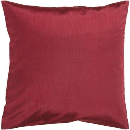 18" Shiny Solid Lipstick Red Decorative Down Throw Pillow