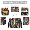 thumbnail image 2 of OBREWU Mushroom Butterfly Pattern Women's Insulated Leakproof Large Lunch Bag, Oxford Cloth, 2 of 7