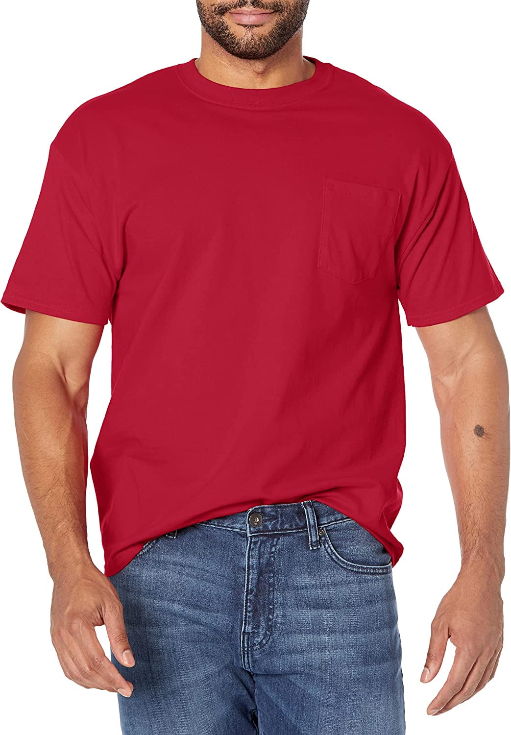 Hanes Men S Beefy T With Pocket 5190