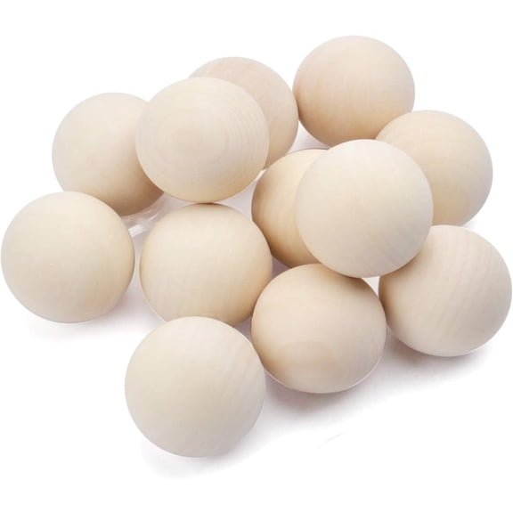 20 Pieces 30mm Unfinished Wooden Balls, Large Round Craft Balls for DIY Projects