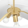 thumbnail image 2 of Progress Lighting Silva 3-Light Pendant, Brushed Bronze, White Linen Shade, 2 of 9