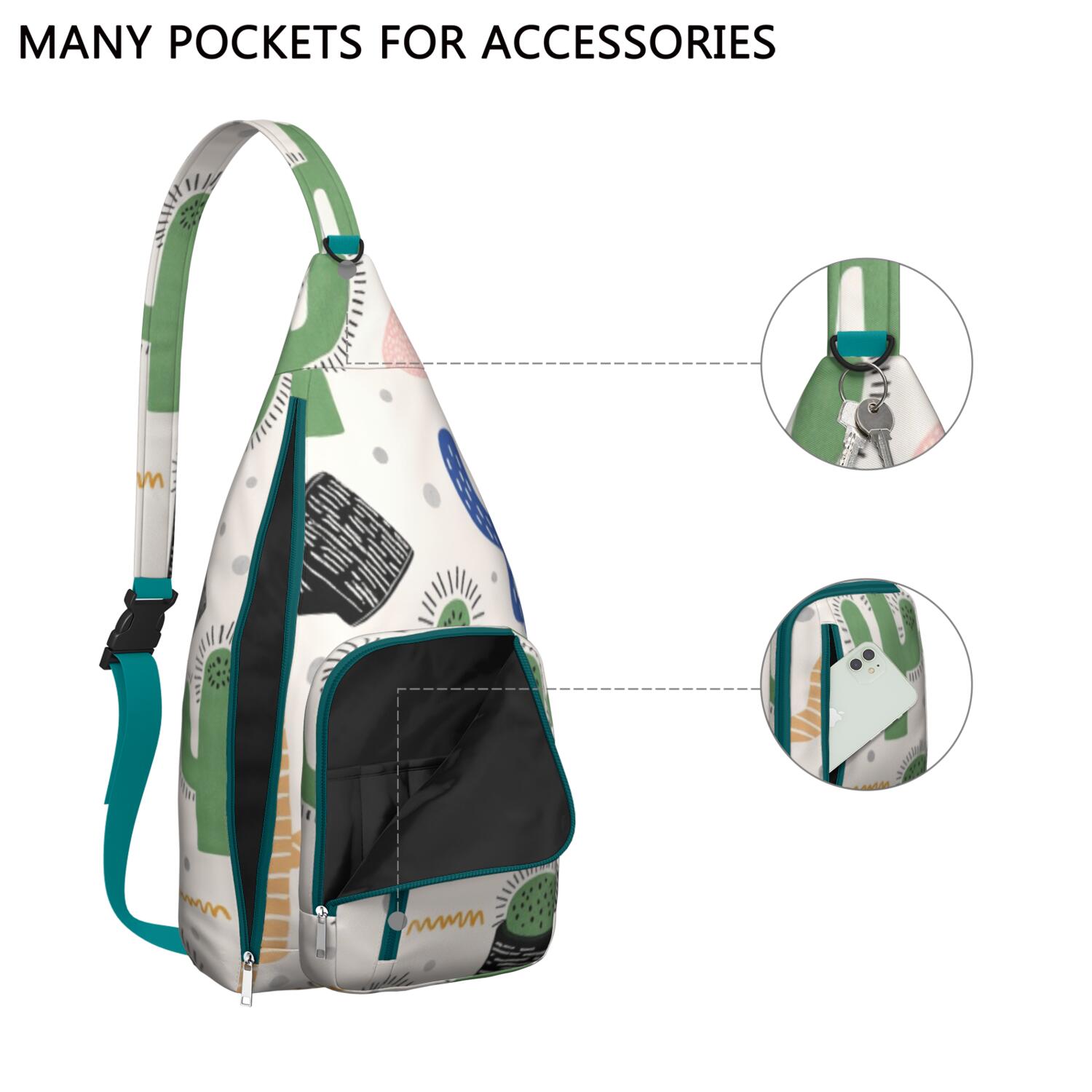 Cactus Sling Bag Crossbody Backpack,Sling Backpack Trendy Sling Backpack for Women/Men for Cycling Mountain Climbing