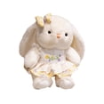 thumbnail image 2 of MANDUO Rabbit Plush Toy, 8inch Stuffed Bunny with Floral Dress, Soft Animal Doll for Kids, Girls, Boys, Birthday Gift, Bedroom Decor, Playtime Companion, 2 of 9