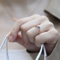 thumbnail image 5 of Gem Stone King 18K Rose Gold Plated Silver Ring Round Persian Blue Moissanite and Created Ruby Red (0.95 Cttw, Size 5), 5 of 5