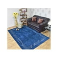 thumbnail image 1 of 6 ft. 7 in. x 9 ft. 10 in. Hand Knotted Gabbeh Silk Mix Contemporary Rectangle Area Rug, Blue, 1 of 1