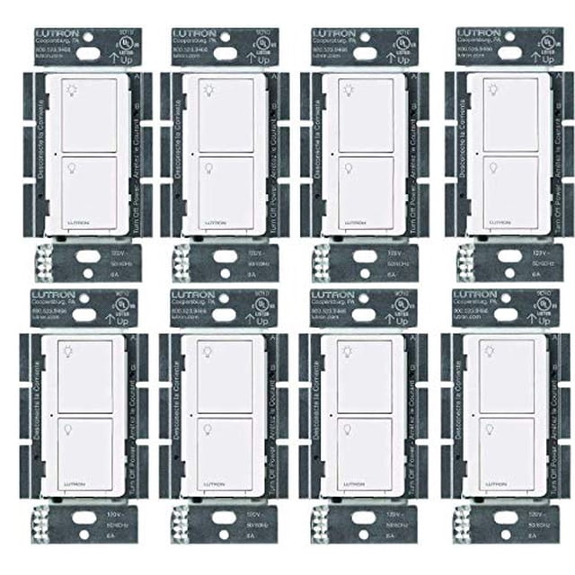 Interruptor de luz inteligente Lutron Caseta Original 6A blanco (paquete de 8)