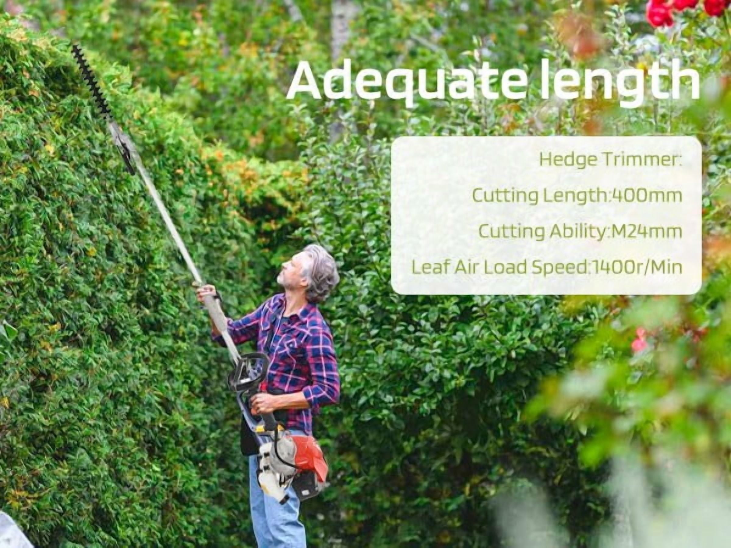 Seipouy Gas Weed Wacker, 52CC 2-Stroke Weed Eater Gas Powe, 5 in 1 Multi-Functional Gas Hedge Trimmer Chainsaw String Trimmer for Gardening