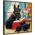 thumbnail image 4 of Kate and Laurel Sylvie Painterly Story Hour Framed Canvas Wall Art by Mary Sparrow 30 x 30 Black, Traditional Whimsical, Animal Art for Wall Decor, Living Room, Bedroom, Office, Library, 4 of 8