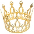 thumbnail image 1 of Adornos de corona barroca para tarta, tiara, decoración de postres, tocado de novia (dorado, diamantes de imitación blancos), 1 of 5