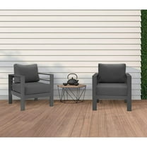 Royalcraft  2 PCS Aluminum Outdoor Armchair Dark Grey