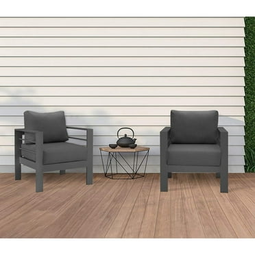 Royalcraft  2 PCS Aluminum Outdoor Armchair Dark Grey