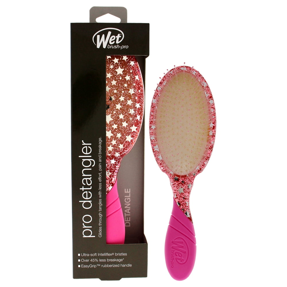 Wet Brush Pro Detangler Glitter Glam Brush Pink Glitter Stars For Unisex 1 Pc 9999