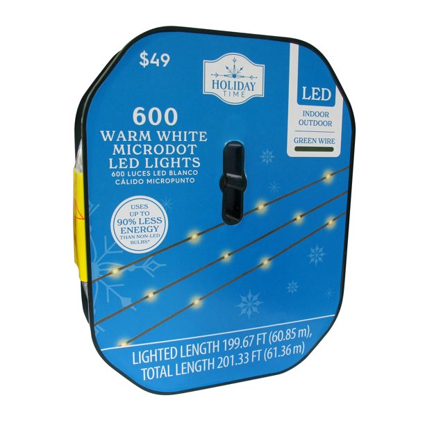 Holiday Time Warm White LED Microdot String Lights Holiday Lighting