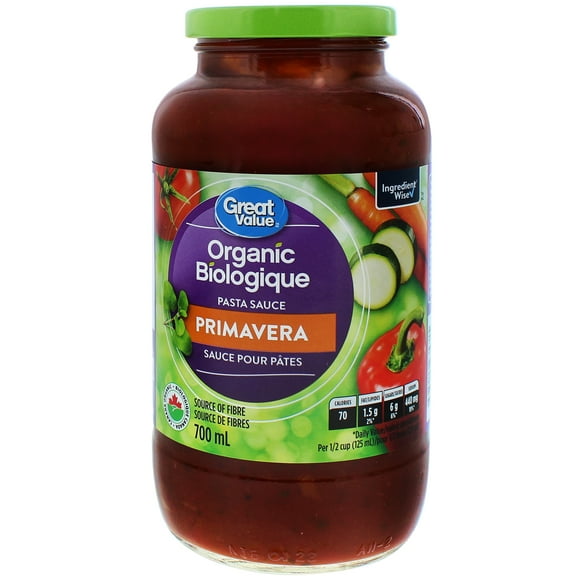 Great Value Organic Primavera Pasta Sauce, 700 mL