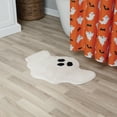 thumbnail image 2 of Way to Celebrate! White/Black Ghost Shaped Bath Rug, 17" x 24", 2 of 6