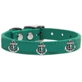 thumbnail image 2 of Mirage Pet Products Leather Anchor Dog Collar, Green, S, 2 of 3