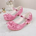 thumbnail image 2 of Girls Dress Shoes Toddler Low Heel Mary Jane Flower Wedding Party Pump Kids Bling Princess Shoes, 2 of 5