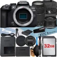 thumbnail image 1 of Canon EOS R10 Mirrorless Camera with RF-S 18-45mm + EF 75-300mm Lens + 32GB Memory Card + Case + ZeeTech Accessory Bundle, 1 of 9