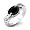 thumbnail image 2 of 925 Sterling Silver 9X7MM Oval Shape Black Spinel Solitaire Women Valentines Day Gifts Ring, 2 of 4