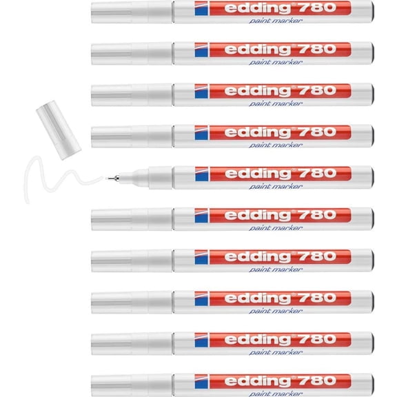 Edding 780 Extra Fine Paint Marker - White - Pack of 10