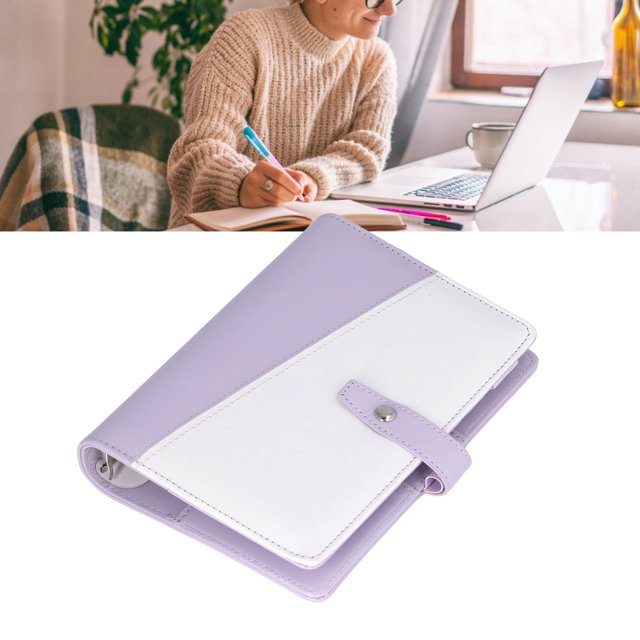 Carpeta De Presupuesto A6, Carpeta De Cuaderno A6 De Cuero PU Portátil 6 Agujeros Multifuncional Para El Hogar