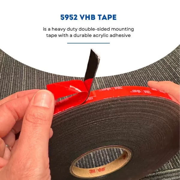 Genuine 3M 1" (25mm) X 108 Ft 36 Yards VHB Double Sided Foam Adhesive Tape 5952 Grey Automotive Gopro Mounting Very High Bond Strong Industrial Grade
