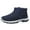 Blue, variant on Rokment Winter Snow Boots for Men Seniors Lightweight Warm Thicken Plush Lined Non Slip Work Ankle Booties In Cold Weather Black Size 7.5